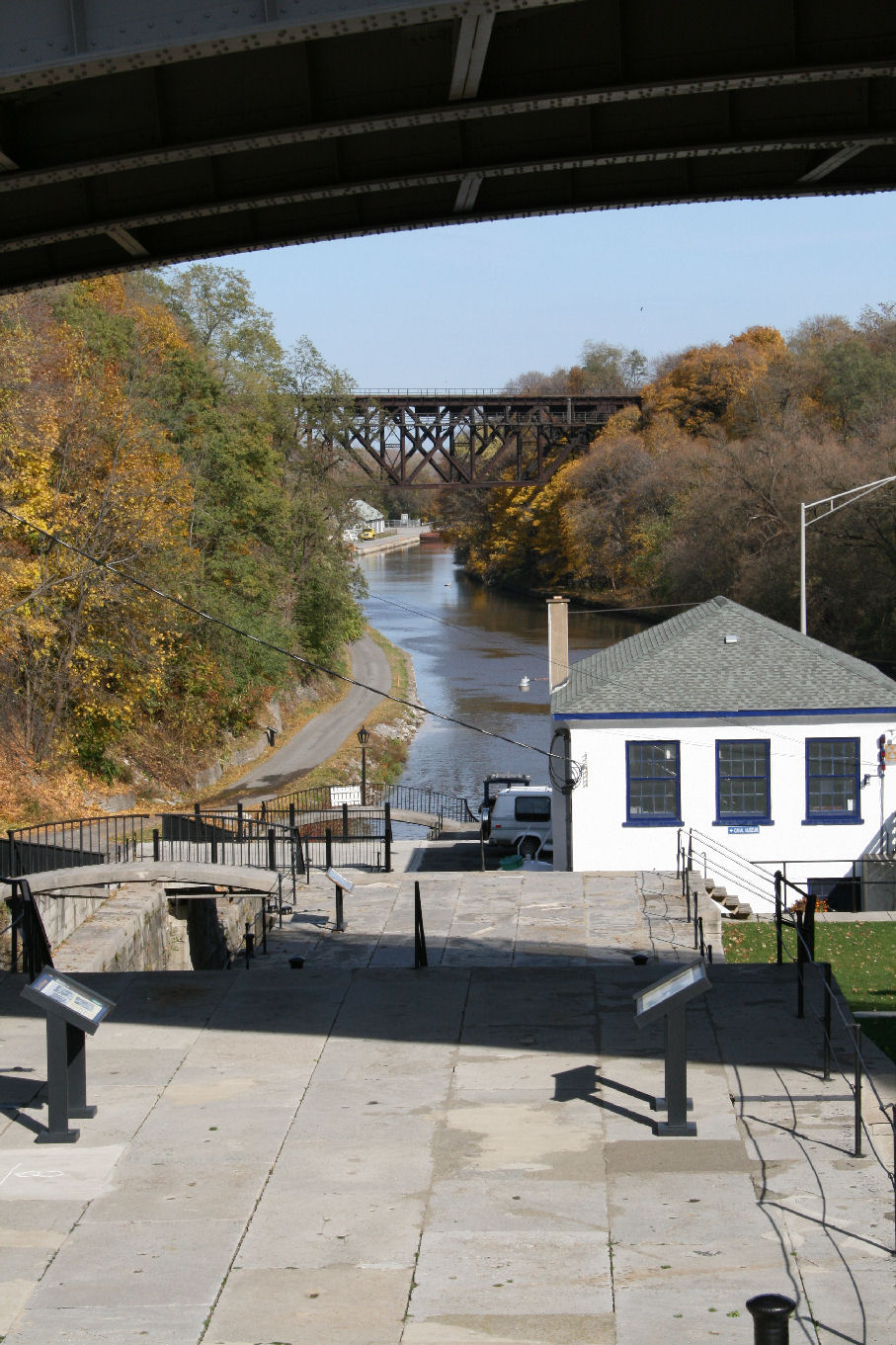 Erie Canal Locks and Downtown Lockport NY